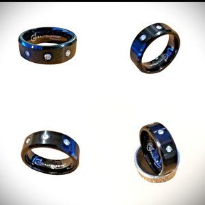 Men's Cobalt Chrome Diamond Ring .18 Carat